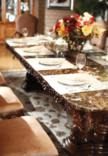 Load image into Gallery viewer, "Arna Royal Victorian Collection" Luxury Plus Furniture - Exquisite French Dining Table & Chairs x8 Marble