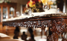 Load image into Gallery viewer, "Arna Royal Victorian Collection" Luxury Plus Furniture - Exquisite French Dining Table & Chairs x8 Marble