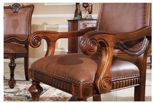 Load image into Gallery viewer, "Arna Royal Victorian Collection" Luxury Plus Furniture - Exquisite Antique Dining Table & Chairs x6 Marble