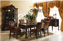 Load image into Gallery viewer, "Arna Royal Victorian Collection" Luxury Plus Furniture - Exquisite Classic Dining Table Marble & Chairs x6