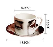 Load image into Gallery viewer, "Arna Lisa" Royal Collection - Luxury Set of 6 Bone China Cup And Saucer Designer Cats