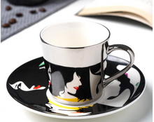 Load image into Gallery viewer, "Arna Lisa" Royal Collection - Modern Luxury Mirror Set of 6 Bone China Cup And Saucer - High Quality