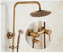 Load image into Gallery viewer, "Arna" Collection - Antique Brass Shower Head Mixer Set Combo