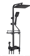 Load image into Gallery viewer, "Arna" Collection - Modern Rainfall Shower Head Mixer Set with thermostat Black