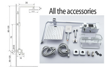 Load image into Gallery viewer, "Arna" Collection - Modern Rainfall Shower Head Mixer Set with Thermostat Silver