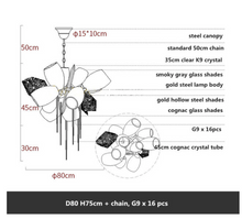 Load image into Gallery viewer, "Arna's Luxury Collection" Chandelier 80cm x 135cm Luxury Blown Glass