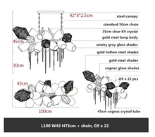 Load image into Gallery viewer, "Arna's Luxury Collection" Chandelier 100cm x 43cm Luxury Blown Glass