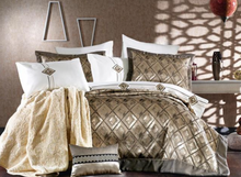 Load image into Gallery viewer, "Arna Lisa" Royal Collection Bedding Set - 11 Piece Cappuccino