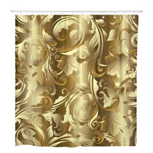 Load image into Gallery viewer, Gold Leaf Shower Curtain Waterproof Bath Curtain Washable Cloth