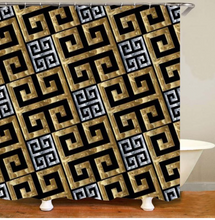 Load image into Gallery viewer, Luxury 3D Golden Collection Shower Curtain Waterproof Bath Curtain Washable Cloth