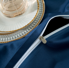 Load image into Gallery viewer, "Arna Lisa" Royal Collection - Luxury Blue High Precision Jacquard Egyptian Cotton - Queen 9 Piece