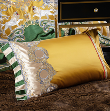 Load image into Gallery viewer, "Arna Lisa" Royal Collection - Luxury Vintage Brocade Jacquard Egyptian Cotton Lion Embroidered - Queen 12 Piece