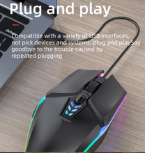 Load image into Gallery viewer, Wired Gaming Mouse 1600 DPI Optical 6 Buttons USB Mouse With RGB BackLight