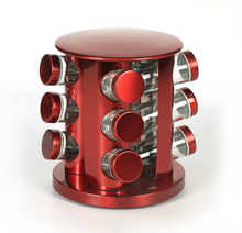 Load image into Gallery viewer, "Arna Lisa" Royal Collection - Luxury Rotary Seasoning Set 12 High Quality Red/Gold/Silver