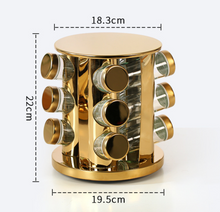 Load image into Gallery viewer, "Arna Lisa" Royal Collection - Luxury Rotary Seasoning Set 12 High Quality Red/Gold/Silver