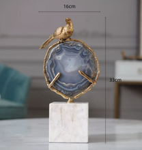 Load image into Gallery viewer, &quot;Arna Collection&quot; Luxury -Natural Agate Marble Bird Figurine Creativity Ornaments Desk Bookcase Natural Material Crafts Living Room Decoration

