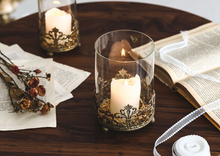 Load image into Gallery viewer, &quot;Arna Collection&quot; Creative Metal Carved Glass Candelabra French Vintage Candle Holder
