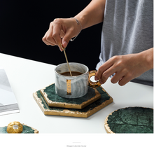 Load image into Gallery viewer, &quot;Arna Lisa&quot; 3 Piece Plate Set - Natural Marble Plates Creativity Gold Inlay Display Trays
