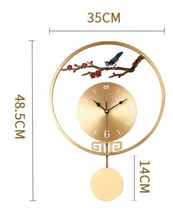Load image into Gallery viewer, Luxury Clocks - Creativity Pure Copper Enamel Process Wall Clock Modern Design European Magpie Decorative Clocks Home Living Room Decoration
