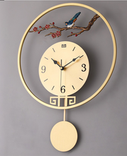 Load image into Gallery viewer, Luxury Clocks - Creativity Pure Copper Enamel Process Wall Clock Modern Design European Magpie Decorative Clocks Home Living Room Decoration

