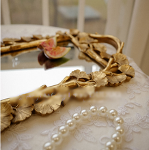 Load image into Gallery viewer, &quot;Arna Collection&quot; Gold Tray&#39;s - Nordic Ginkgo Leaf Mirror Display Tray
