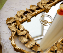 Load image into Gallery viewer, &quot;Arna Collection&quot; Gold Tray&#39;s - Nordic Ginkgo Leaf Mirror Display Tray
