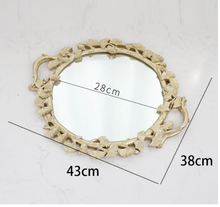 Load image into Gallery viewer, &quot;Arna Collection&quot; Gold Tray&#39;s - Nordic Ginkgo Leaf Mirror Display Tray
