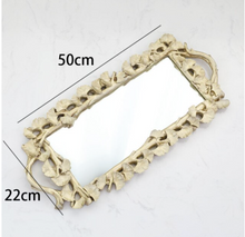 Load image into Gallery viewer, &quot;Arna Collection&quot; Gold Tray&#39;s - Nordic Ginkgo Leaf Mirror Display Tray
