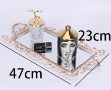 Load image into Gallery viewer, &quot;Arna Collection&quot; Gold Tray&#39;s - Nordic Ginkgo Leaf Mirror Display Tray
