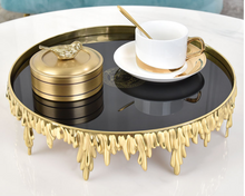 Load image into Gallery viewer, &quot;Arna Lisa&quot; Royal Luxury Collection - Luxurious Pure Copper Trays Decorative European Modern Medusa Black Crystal Tray
