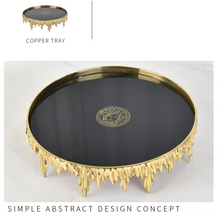 Load image into Gallery viewer, &quot;Arna Lisa&quot; Royal Luxury Collection - Luxurious Pure Copper Trays Decorative European Modern Medusa Black Crystal Tray
