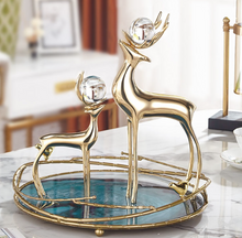Load image into Gallery viewer, &quot;Arna Lisa&quot; Royal Collection - Luxury Unique Design - Gold Glass Trays Decorative Creative Bird Frame

