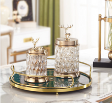 Load image into Gallery viewer, &quot;Arna Lisa&quot; Royal Collection - Luxury Unique Design - Gold Glass Trays Decorative Creative Bird Frame
