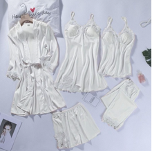 Load image into Gallery viewer, &quot;Arna&quot; Collection - Quality Lace 5 Piece Satin Sleepwear
