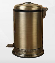 Load image into Gallery viewer, &quot;Arna Royal Vintage Collection&quot;  Luxury Pedal Golden Range 10L Trash Rubbish Bin
