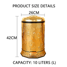 Load image into Gallery viewer, &quot;Arna Royal Vintage Collection&quot;  Luxury Pedal Golden Range 10L Trash Rubbish Bin

