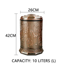 Load image into Gallery viewer, &quot;Arna Royal Vintage Collection&quot;  Luxury Pedal Golden Range 10L Trash Rubbish Bin

