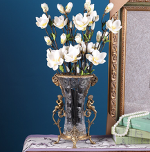 Load image into Gallery viewer, &quot;Arna Lisa&quot; Luxury Vintage Finest Collection - Crystal Golden Boys Copper Brass Vase
