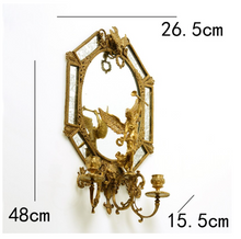 Load image into Gallery viewer, &quot;Arna Lisa&quot; Luxury Vintage Finest Collection - Golden Mirror and Candle Stick Holder
