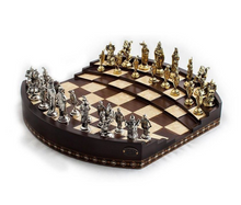 Load image into Gallery viewer, &quot;Arna Lisa&quot; Luxury Vintage Finest Collection - Handmade Walnut Wood 3D Big Size Chess Arena - Luxury Zinc Figures
