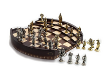 Load image into Gallery viewer, &quot;Arna Lisa&quot; Luxury Vintage Finest Collection - Handmade Walnut Wood 3D Big Size Chess Arena - Luxury Zinc Figures
