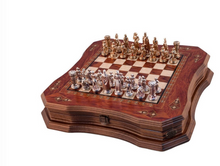 Load image into Gallery viewer, &quot;Arna Lisa&quot; Luxury Vintage Finest Collection - Rosewood Chess Set Large Vintage Mosaic Motifs Handmade
