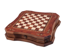 Load image into Gallery viewer, &quot;Arna Lisa&quot; Luxury Vintage Finest Collection - Rosewood Chess Set Large Vintage Mosaic Motifs Handmade
