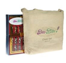 Load image into Gallery viewer, &quot;Arna Lisa&quot; Luxury Vintage Finest Collection - Chess Set Chrome Metal Gold Silver Pegasus Figure Marble
