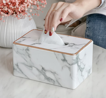Load image into Gallery viewer, &quot;Arna Lisa&quot; Collection - Leather Tissue Box - Unique Stunning Marble Design
