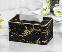 Load image into Gallery viewer, &quot;Arna Lisa&quot; Collection - Leather Tissue Box - Unique Stunning Marble Design

