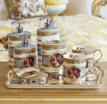 Load image into Gallery viewer, &quot;Arna Lisa&quot; Royal Collection - Luxury Bone China 8 Piece Bathroom Set - Gift Boxed
