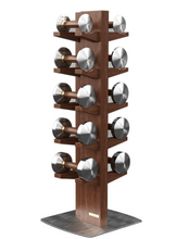 Load image into Gallery viewer, Limited Edition - Wooden Walnut Dumbbell Set + Stand (Slim &amp; Sleek) 1KG-5KG
