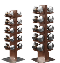 Load image into Gallery viewer, Limited Edition - Wooden Walnut Dumbbell Set + Stand (Slim &amp; Sleek) 1KG-14KG (Special)
