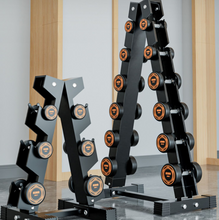 Load image into Gallery viewer, Commercial Grade Steel Dumbbell Set + Stand 105KG

